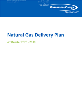 Natural Gas Delivery Plan 4Th Quarter 2020 - 2030