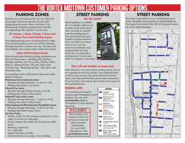 The VORTEX Midtown CUSTOMER PARKING OPTIONS