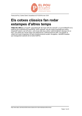 Els Cotxes Clàssics Fan Rodar Estampes D'altres Temps