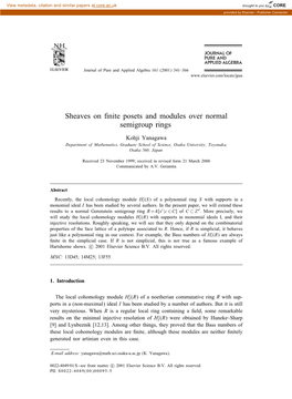 Sheaves on Finite Posets and Modules Over Normal Semigroup Rings