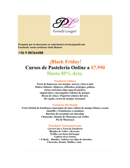 ¡Black Friday! Cursos De Pastelería Online a $7.990 Hasta 85% Dcto