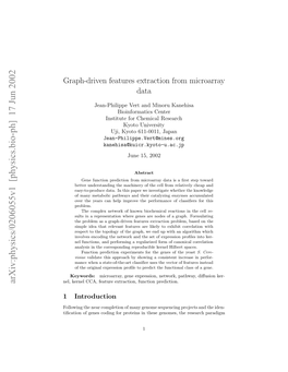 Graph-Driven Features Extraction from Microarray Data