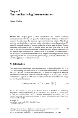 Chapter 3 Neutron Scattering Instrumentation