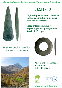 JADE 2 Objets-Signes Et Interprétations Sociales Des Jades Alpins Dans L’Europe Néolithique