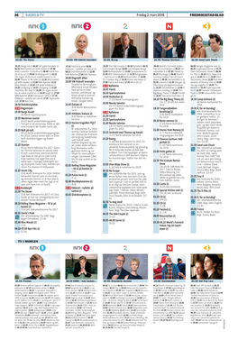 36 Fredriksstad Blad Fredag 2. Mars 2018 Radio & Tv