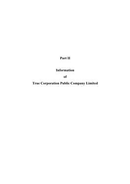 Part II Information of True Corporation Public Company Limited
