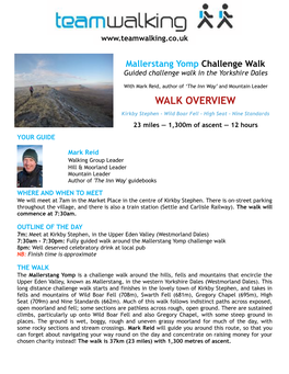 Mallerstang Yomp Challenge Walk Guided Challenge Walk in the Yorkshire Dales