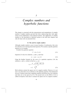 Complex Numbers and Hyperbolic Functions