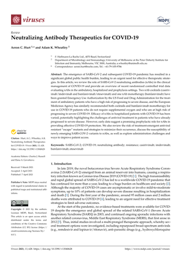 Neutralizing Antibody Therapeutics for COVID-19