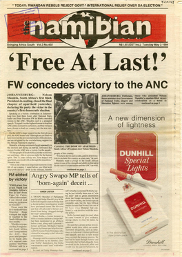 FW Concedes Victory to the ANC