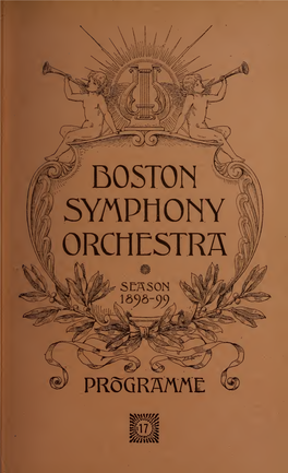 Boston Symphony Orchestra Concert Programs, Season 18, 1898-1899