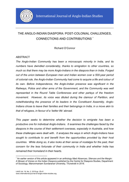 Post-Colonial Challenges, Connections and Contributions *
