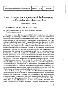 Untersuchungen Zur Integration Und Rückwanderung Nordfriesischer Amerikaauswanderer Von Gerhard Korturn