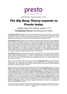The Big Bang Theory Expands to Presto Today