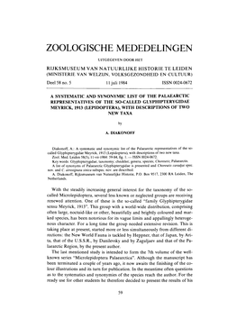 Zoologische Mededelingen