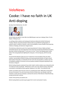 I Have No Faith in UK Anti-Doping