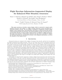 Flight Envelope Information-Augmented Display for Enhanced Pilot Situation Awareness