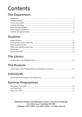 HPS: Annual Report 2004-2005