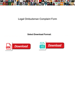 Legal Ombudsman Complaint Form