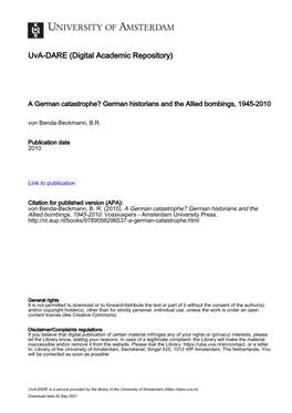 A Past Becomes History the Professionalizing of Military Historiography of the Air War in the Federal Republic Since the 1970S