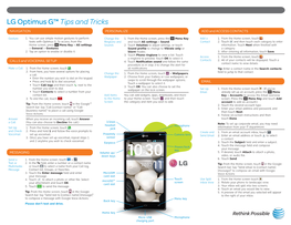 LG Optimus G™ Tips and Tricks NAVIGATION Personalize ADD and Access Contacts