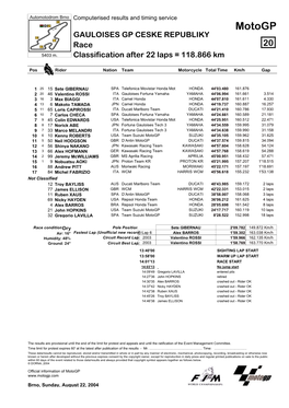 R Race CLASSIFICATION