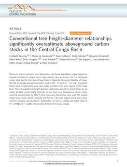 Diameter Relationships Significantly Overestimate Aboveground