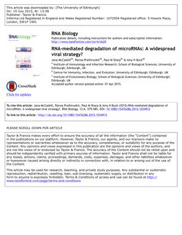 RNA-Mediated Degradation of Micrornas