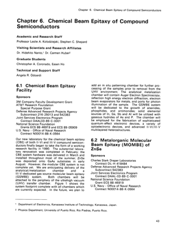 Chapter 6. Chemical Beam Epitaxy of Compound Semiconductors