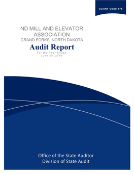 OFFICE of the STATE AUDITOR FARGO BRANCH OFFICE 1655 43Rd STREET SOUTH, SUITE 203 FARGO, NORTH DAKOTA 58103