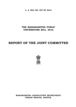 Report of the Joint Committee