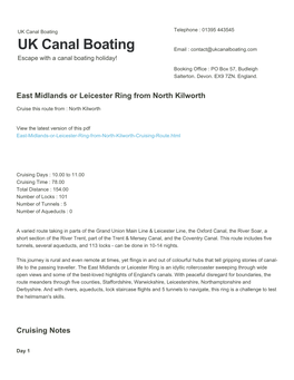 East Midlands Or Leicester Ring from North Kilworth | UK Canal Boating
