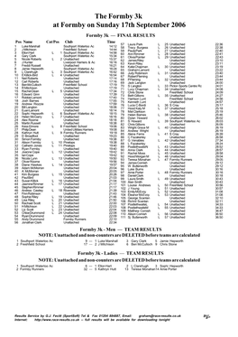 The Formby 3K at Formby on Sunday 17Th September 2006