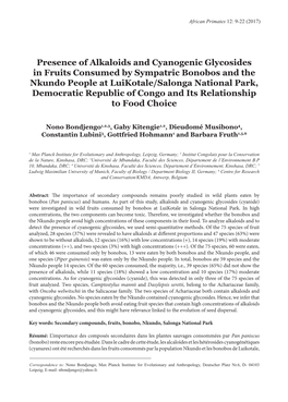 Presence of Alkaloids and Cyanogenic Glycosides in Fruits