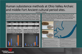 The Two Sites Analyzed, Dupont (33Ha11, Archaic