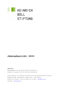 Jahresbericht 2003