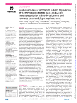 Cereblon Modulator Iberdomide Induces Degradation of the Transcription Factors Ikaros and Aiolos