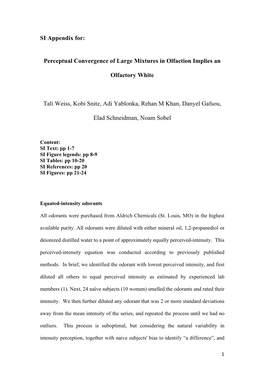 Perceptual Convergence of Large Mixtures in Olfaction Implies An