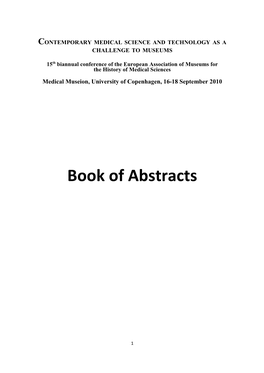 Book of Abstracts