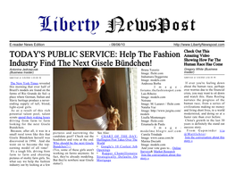 TODAY's PUBLIC SERVICE: Help the Fashion Industry Find the Next