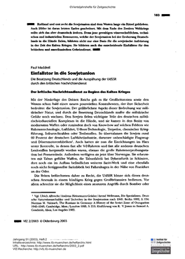 Einfallstor in Die Sowjetunion. Die Besatzung Deutschlands Und Die