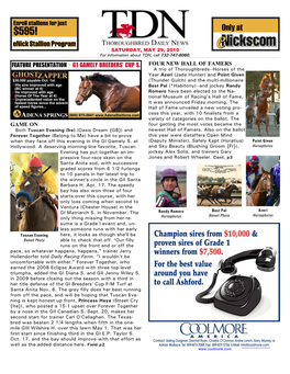 Feature Presentation • G1 Gamely Breeders' Cup S