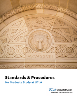 Standards and Procedures for Graduate Study at UCLA 1