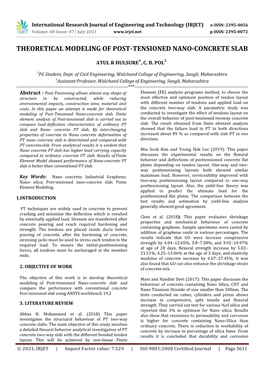 Theoretical Modeling of Post-Tensioned Nano-Concrete Slab