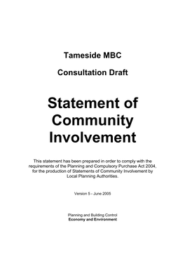 Statement of Community Involvement