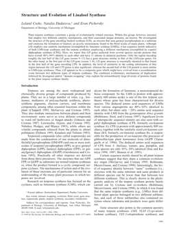 Structure and Evolution of Linalool Synthase