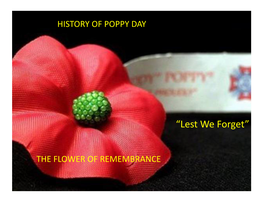 History of Poppy Day