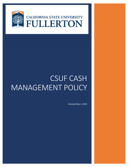 Csuf Cash Management Policy