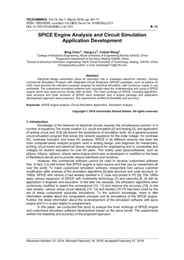 SPICE Engine Analysis and Circuit Simulation Application Development