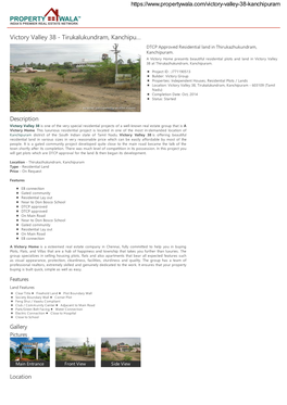 Victory Valley 38 - Tirukalukundram, Kanchipu… DTCP Approved Residential Land in Thirukazhukundram, Kanchipuram